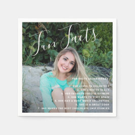 おもしろいファクト卒業写真シンプル手書きナップ スタンダードカクテルナプキン