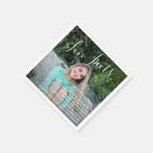 おもしろいファクト卒業写真シンプル手書きナップ スタンダードカクテルナプキン (角)