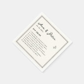 おもしろいファクト図解入りの、写真付きのハンドウェディングパーティナプキン スタンダードカクテルナプキン (角)