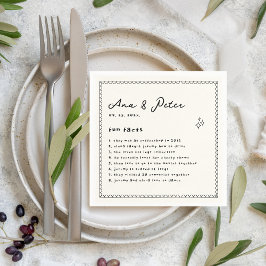 おもしろいファクト図解入りの、写真付きのハンドウェディングパーティナプキン スタンダードカクテルナプキン