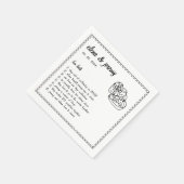 おもしろいファクト図解入りの、写真付きのハンドウェディングパーティナプキン スタンダードカクテルナプキン (角)