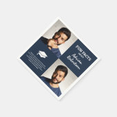 おもしろいファクト大学院フォトコラージュ |ネイビー スタンダードカクテルナプキン (角)