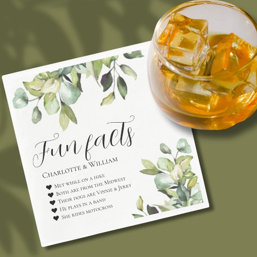 おもしろいファクト新婚グリーンボタニカル結婚ズ スタンダードランチョンナプキン