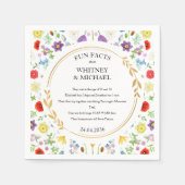 おもしろいファクト春ワイルドフラワー結婚フローラのナプキン スタンダードカクテルナプキン (正面)