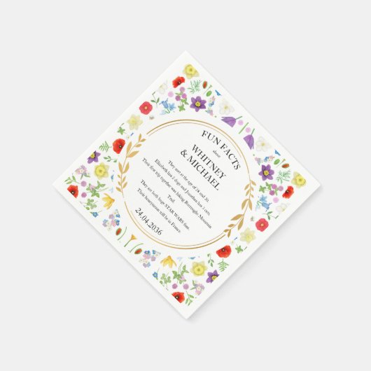 おもしろいファクト春ワイルドフラワー結婚フローラのナプキン スタンダードカクテルナプキン (角)