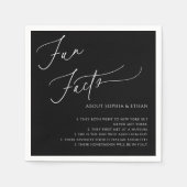 おもしろいファクト書結婚道の黒 スタンダードカクテルナプキン (正面)