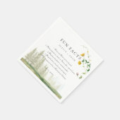 おもしろいファクト素朴フォレストボホ山結婚花 スタンダードカクテルナプキン (角)