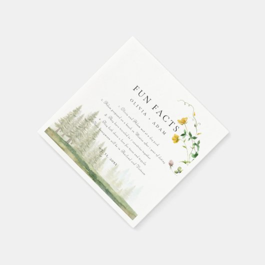 おもしろいファクト素朴フォレストボホ山結婚花 スタンダードカクテルナプキン (角)
