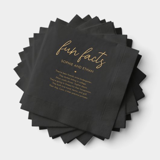 おもしろいファクト結婚ナプキンスのブライダルシャワー 箔ナプキン (インサイチュ (積み重ね))