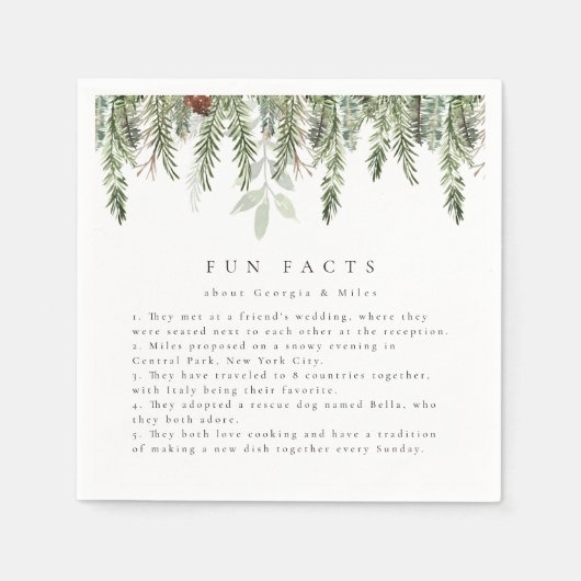 おもしろいファクト結婚ホリデーパーソナライズされた スタンダードカクテルナプキン (正面)