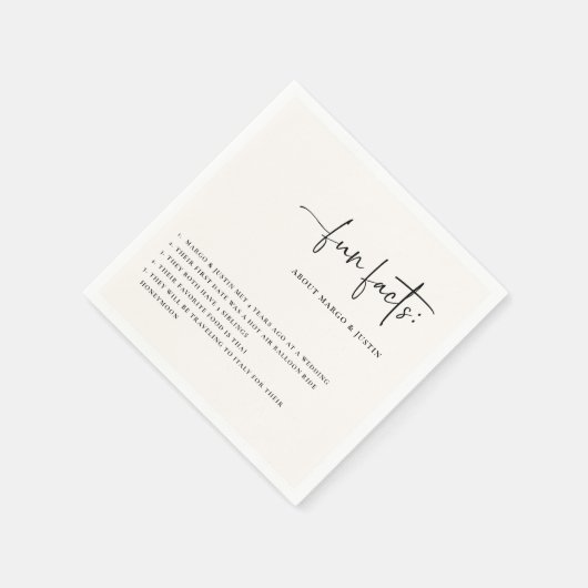 おもしろいファクト結婚ミニマリスト スタンダードカクテルナプキン (角)