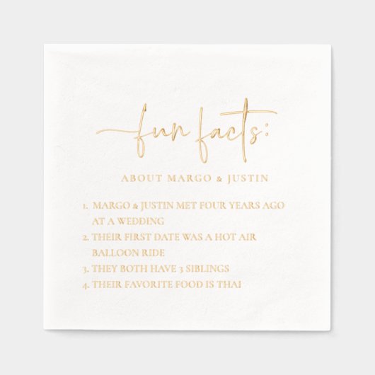 おもしろいファクト結婚ミニマリスト 箔ナプキン (正面)
