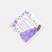 おもしろいファクト薄紫パープルキンセニェラフローラ スタンダードカクテルナプキン (角)