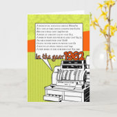 おもしろいファクト誕生日- 1962年の生活費 カード (黄色い花)