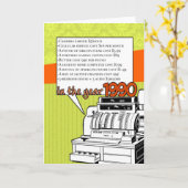 おもしろいファクト誕生日- 1990年の生活費 カード (黄色い花)