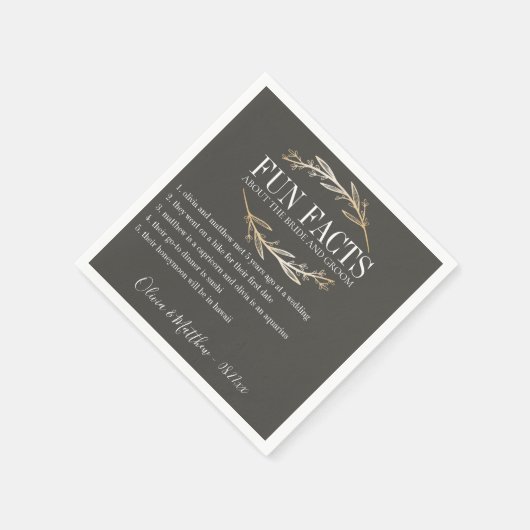 おもしろいファクト金ゴールド植物学パーソナライズされた スタンダードカクテルナプキン (角)