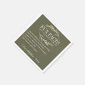 おもしろいファクト金ゴールド植物学パーソナライズされた スタンダードカクテルナプキン (角)