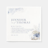 おもしろいファクト青いサンゴとシーシェルビーチ結婚式 スタンダードカクテルナプキン (正面)