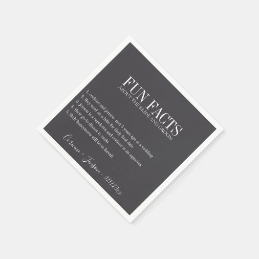 おもしろいファクト黒いオニキスパーソナライズされた スタンダードカクテルナプキン (角)