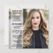 おもしろいファクト2写真モダンの発表 招待状 (正面)