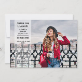 おもしろいファクト2写真モダントレンディー大学の卒業 招待状