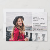 おもしろいファクト2写真モダントレンディー大学の卒業 招待状 (裏面)