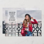 おもしろいファクト2写真モダントレンディー大学の卒業 招待状 (正面/裏面)