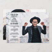 おもしろいファクト2写真モダントレンディー大学の卒業 招待状 (正面/裏面)