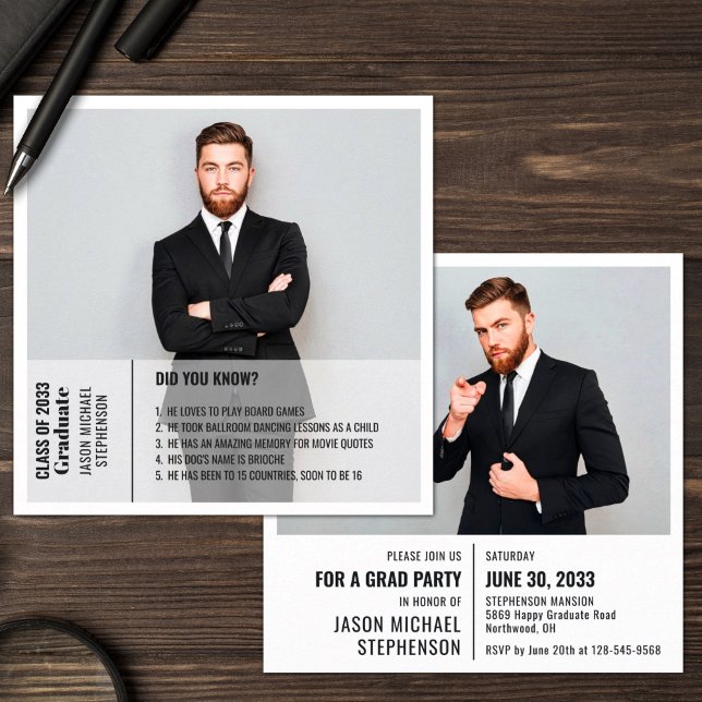 おもしろいファクト2写真モダン卒業発表 (クリエイターアップロード済み)