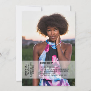 おもしろいファクト2写真モダン卒業 招待状