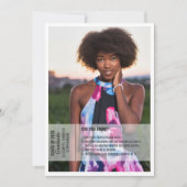 おもしろいファクト2写真モダン卒業 招待状 (正面)