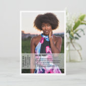 おもしろいファクト2写真モダン卒業 招待状 (スタンド正面)