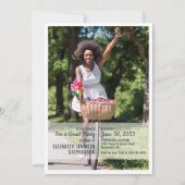 おもしろいファクト2写真モダン卒業 招待状 (裏面)