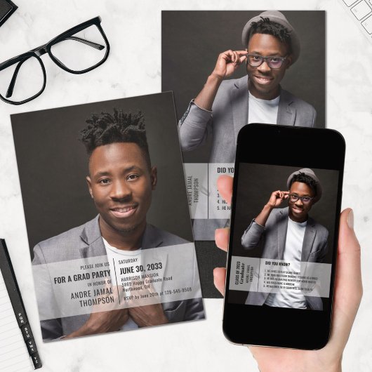 おもしろいファクト2写真卒業発表招待状 招待状