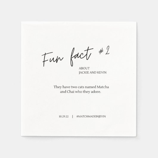 おもしろいファクト#2結婚のカクテルナプキン スタンダードカクテルナプキン (正面)