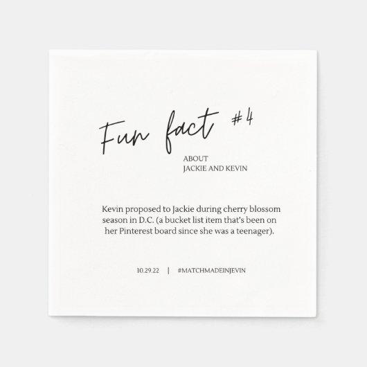 おもしろいファクト#4結婚のカクテルナプキン スタンダードカクテルナプキン (正面)