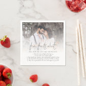 おもしろいファクトNewlywedsフォトオーバーレイ結婚ズ スタンダードカクテルナプキン (インサイチュ)