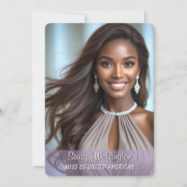 おもしろいファクトPageantプロモーションオートグラフカード 招待状