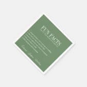 おもしろいファクトSageグリーンパーソナライズされた スタンダードカクテルナプキン (角)