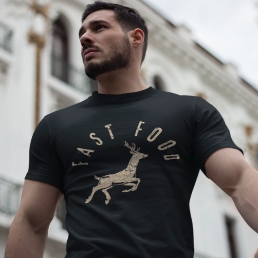 おもしろいファストフードシカ狩り Tシャツ