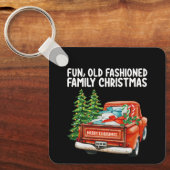 おもしろいファッションドオールドファミリークリスマストラックツリー キーホルダー (正面)