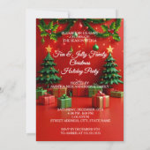 おもしろいファミリークリスマスパーティー醜いセーターのペット 招待状 (裏面)