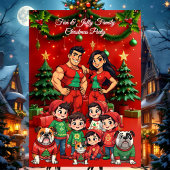 おもしろいファミリークリスマスパーティー醜いセーターのペット 招待状