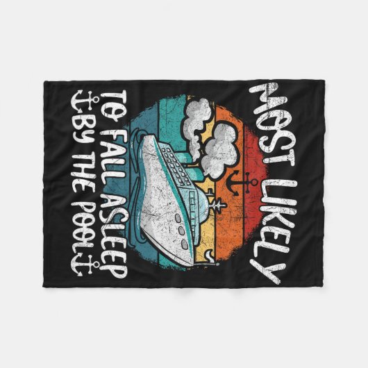 おもしろいファミリークルーズ最も眠っている秋Be フリースブランケット (正面(横))