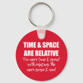 おもしろいファミリーサイエンス引用文タイポグラフィ赤 キーホルダー (正面)