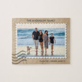 おもしろいファミリーバケーショントラベルフォトパズル ジグソーパズル (横)