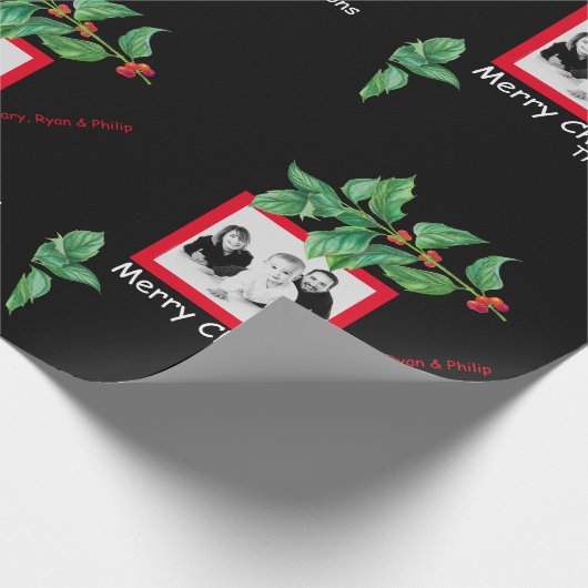 おもしろいファミリーフォトクリスマスラッピング紙 ラッピングペーパー (角)