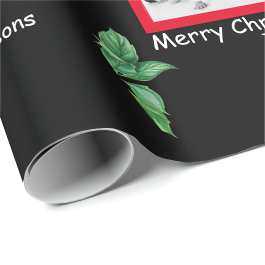 おもしろいファミリーフォトクリスマスラッピング紙 ラッピングペーパー (ロールコーナー)