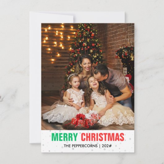 おもしろいファミリーフォトクリスマス | シモダンッエレガントク シーズンカード (正面)