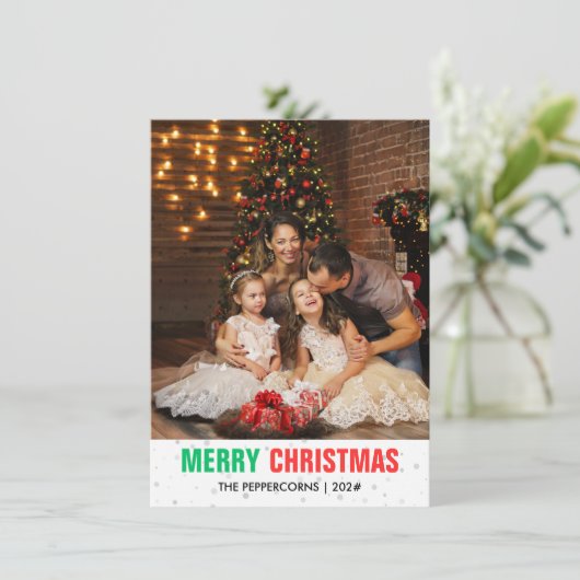 おもしろいファミリーフォトクリスマス | シモダンッエレガントク シーズンカード (スタンド正面)